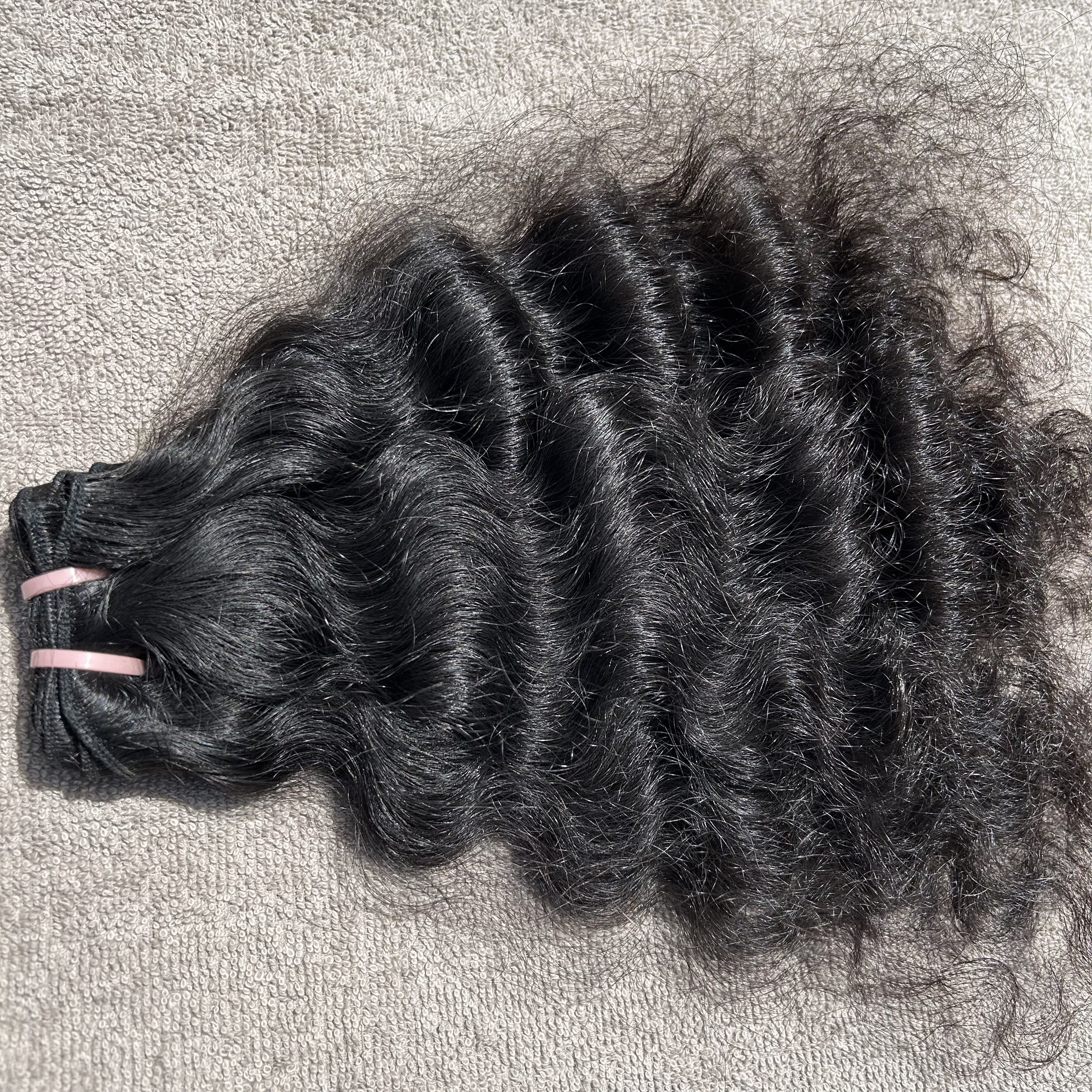 Deep curly human hair weave extensions