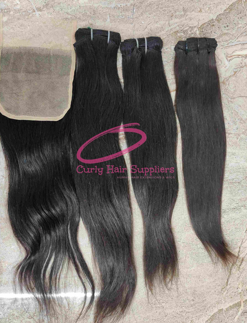 100% Unprocessed Natural Straight Double weft Human Hair extensions