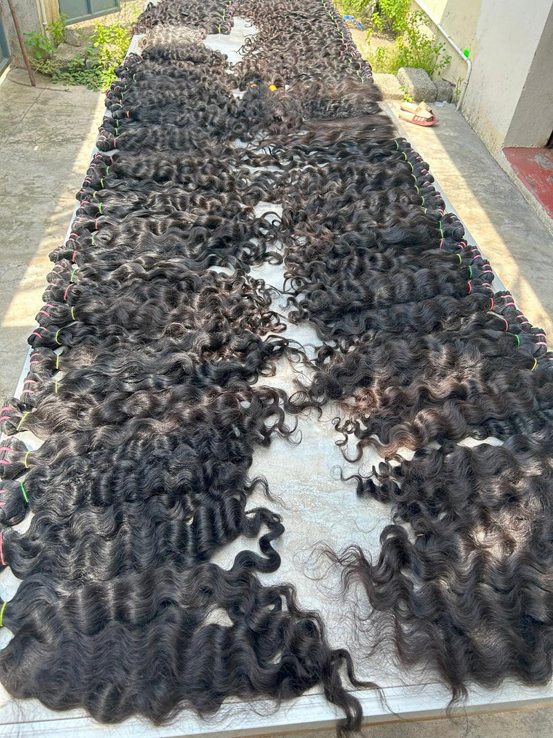 Natural Raw Bulk Indian Human Hair Extensions