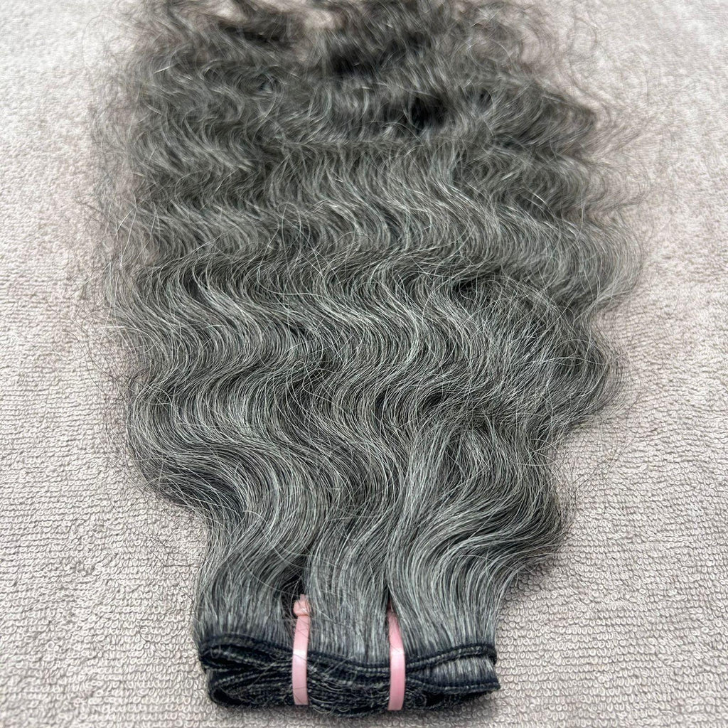Natural Grey Curly Human Hair Bundles - Hair Trends India