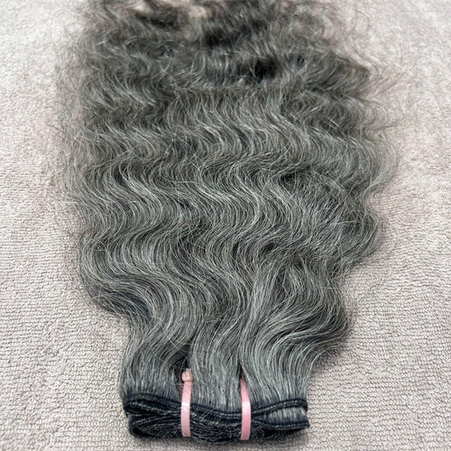 Natural Grey Curly Human Hair Bundles - Hair Trends India