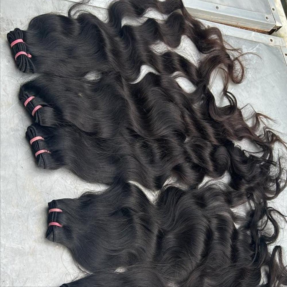 100% Natural Wavy Remy Human Hair Extensions