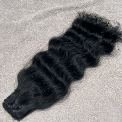 Jet Black Wavy Human Hair Bundles - Hair Trends India