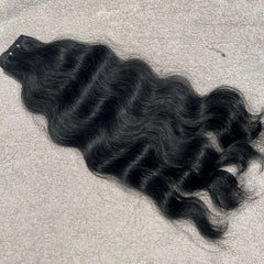 Jet Black Wavy Human Hair Bundles - Hair Trends India