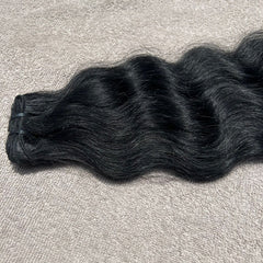 Jet Black Wavy Human Hair Bundles - Hair Trends India