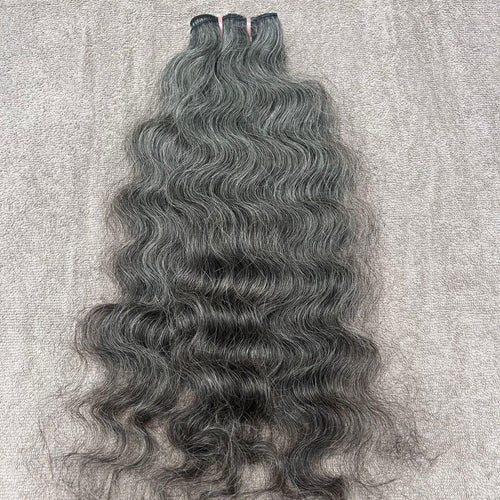 Natural Grey Curly Human Hair Bundles - Hair Trends India