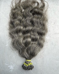 Grey I-tip Human Hair Extensions Wholesale - Hair Trends India