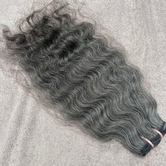 Natural Grey Curly Human Hair Bundles - Hair Trends India