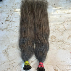 Grey I-tip Human Hair Extensions - Hair Trends India