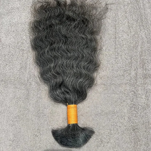 Grey Curly Bulk Human Hair Braiding - Hair Trends India