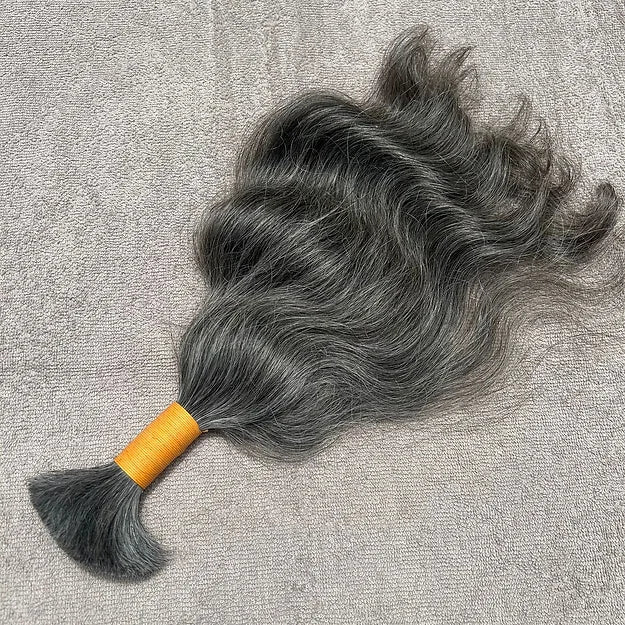 Gray Wavy Braiding Human Hair for Women