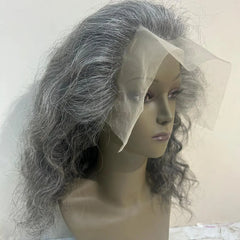 Lace front gray human hair wigs - Hair Trends India