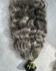 Grey I-tip Human Hair Extensions Wholesale - Hair Trends India