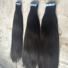 Natural Straight Tape Hair Extensions made in india - Hair Trends India
