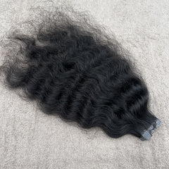 Natural Curly Tape in Hair Extensions - Hair Trends India