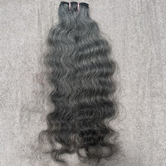 Natural Grey Curly Human Hair Bundles - Hair Trends India