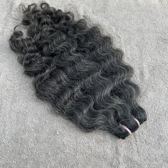 Dark Curly gray human hair bundles - Hair Trends India