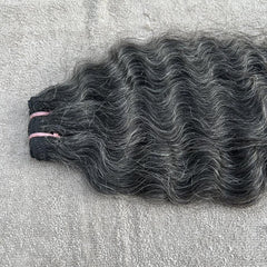 Dark Curly gray human hair bundles - Hair Trends India
