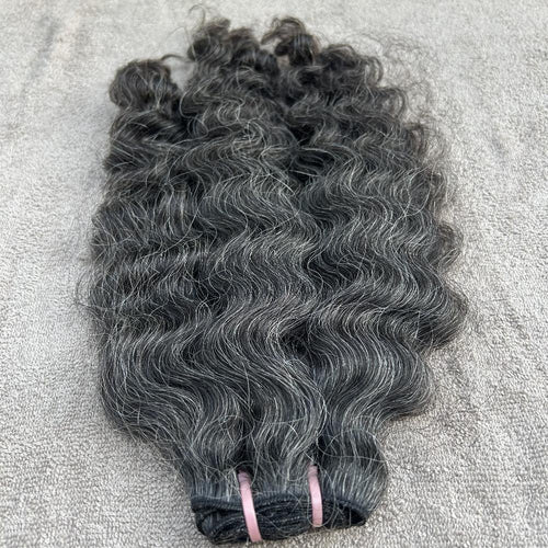 Dark Curly gray human hair bundles - Hair Trends India