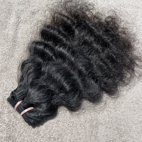 Deep Wavy Raw Hair Weft Bundles