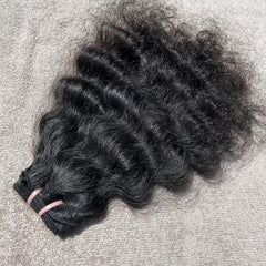 Raw Curly Human Hair Weave Bundles - Hair Trends India