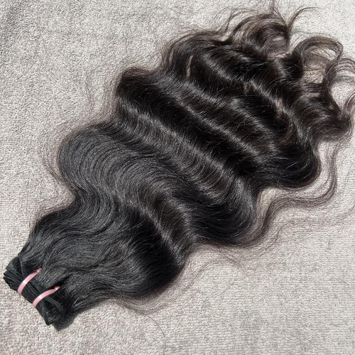 Natural Wavy Hair Machine Weft Bundles - Hair Trends India