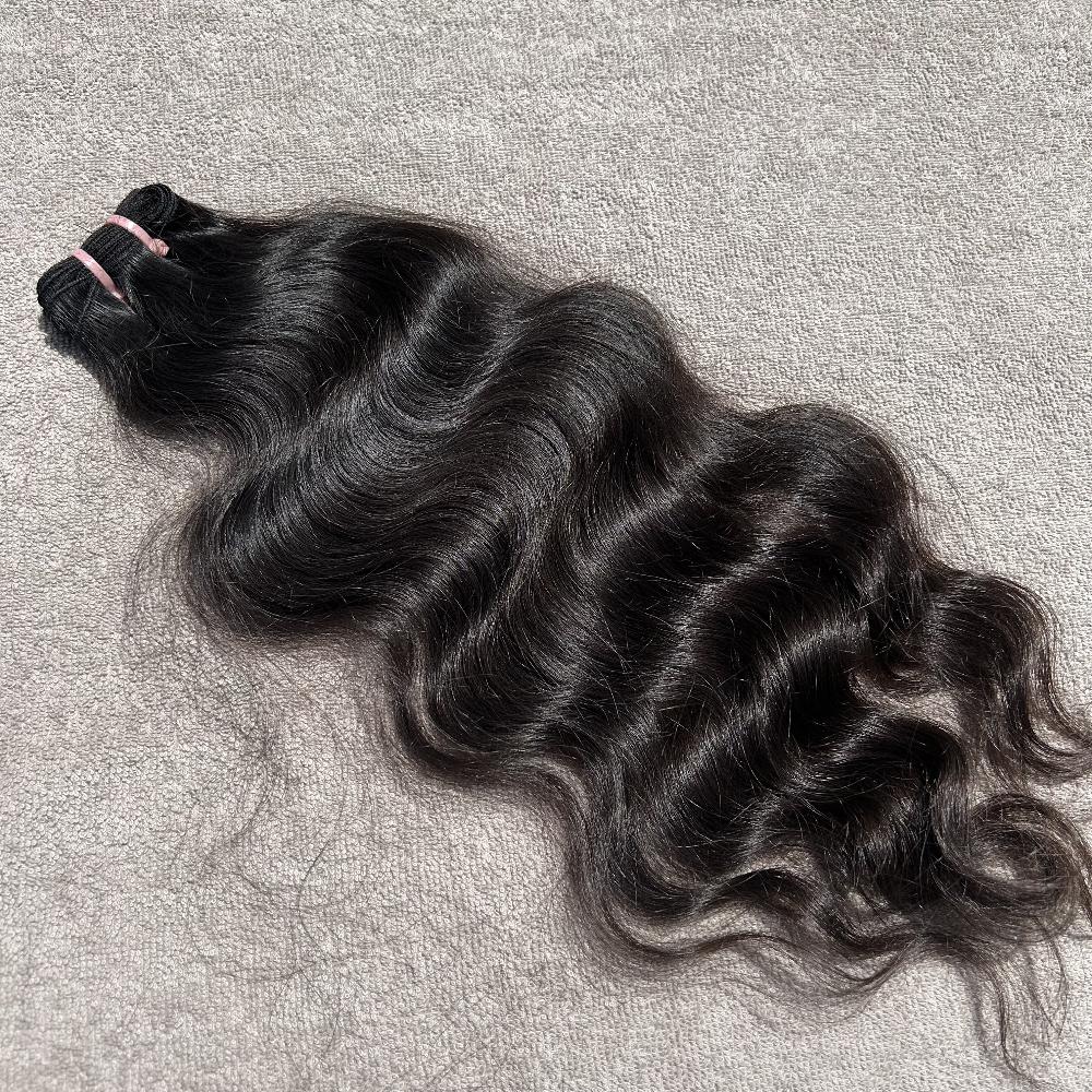 Natural Wavy Hair Machine Weft Bundles