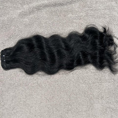 Jet Black Wavy Human Hair Bundles - Hair Trends India
