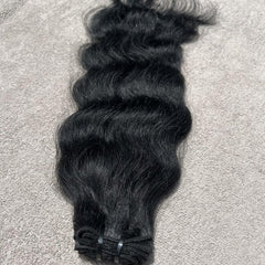 Jet Black Wavy Human Hair Bundles - Hair Trends India