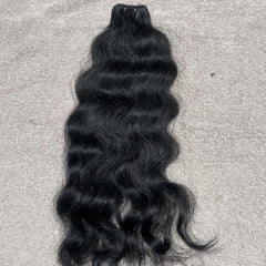 Jet Black Wavy Human Hair Bundles - Hair Trends India
