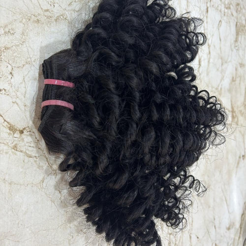 Steamed Spring Coil Curly Weft Hair Bundles - Hair Trends India