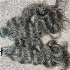 Natural Wavy Grey Tape in Human Hair Extensions - Hair Trends India