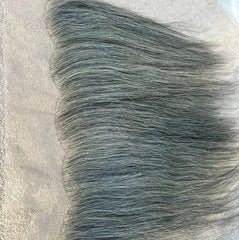 Grey Straight Swiss Lace Human Hair Frontal - Hair Trends India