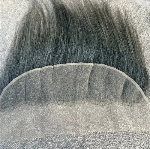 Grey Straight Swiss Lace Human Hair Frontal - Hair Trends India
