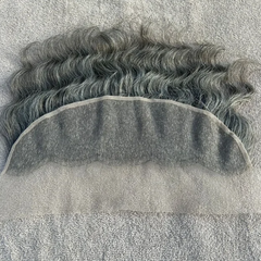 Grey Swiss Lace Wavy Hair Frontal - Hair Trends India