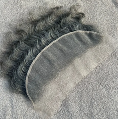 Grey Swiss Lace Wavy Hair Frontal - Hair Trends India