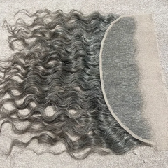 Grey Swiss Lace Curly Hair Frontal - Hair Trends India