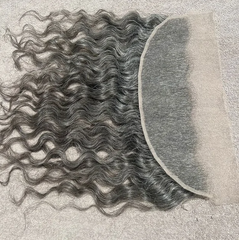 Grey Swiss Lace Curly Hair Frontal - Hair Trends India