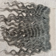 Grey Swiss Lace Curly Hair Frontal - Hair Trends India
