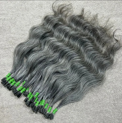 Grey I-tip Human Hair Extensions Wholesale - Hair Trends India