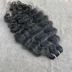 Grey Deep Curly Human Hair Bundles - Hair Trends India