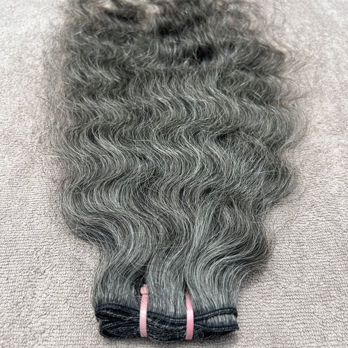 Deep Curly Grey Hair Weft Bundles - Hair Trends India