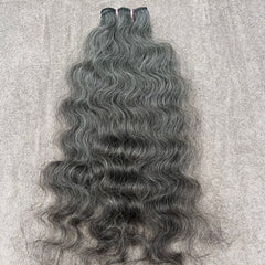 Deep Curly Grey Hair Weft Bundles - Hair Trends India