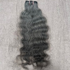 Deep Curly Grey Hair Weft Bundles - Hair Trends India