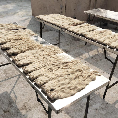 613 Curly Blonde Human Hair bundles