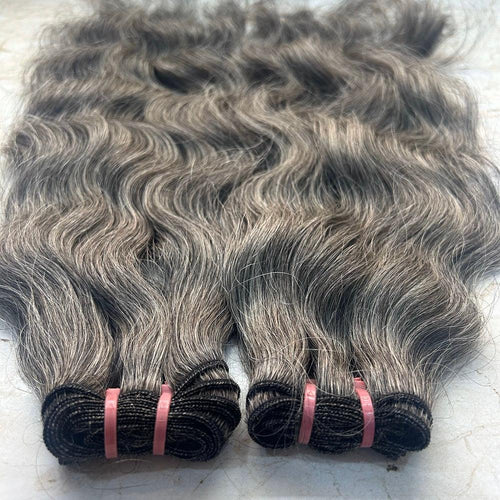 Gray Salt Pepper Human Hair Bundles - Hair Trends India