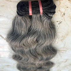 Grey body Wave Weft Hair Extensions - Hair Trends India