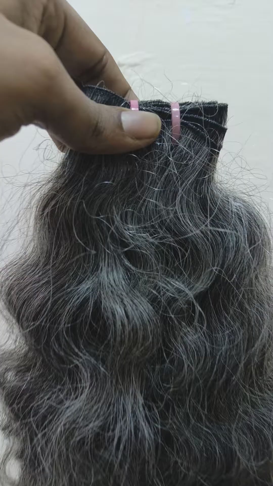 Deep Curly Grey Hair Weft Bundles