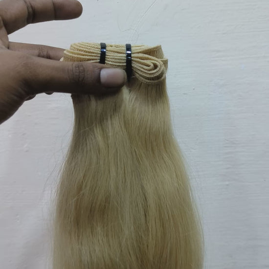 Blonde 613 Straight Human Hair Bundles Weave Hair Extensions for Women