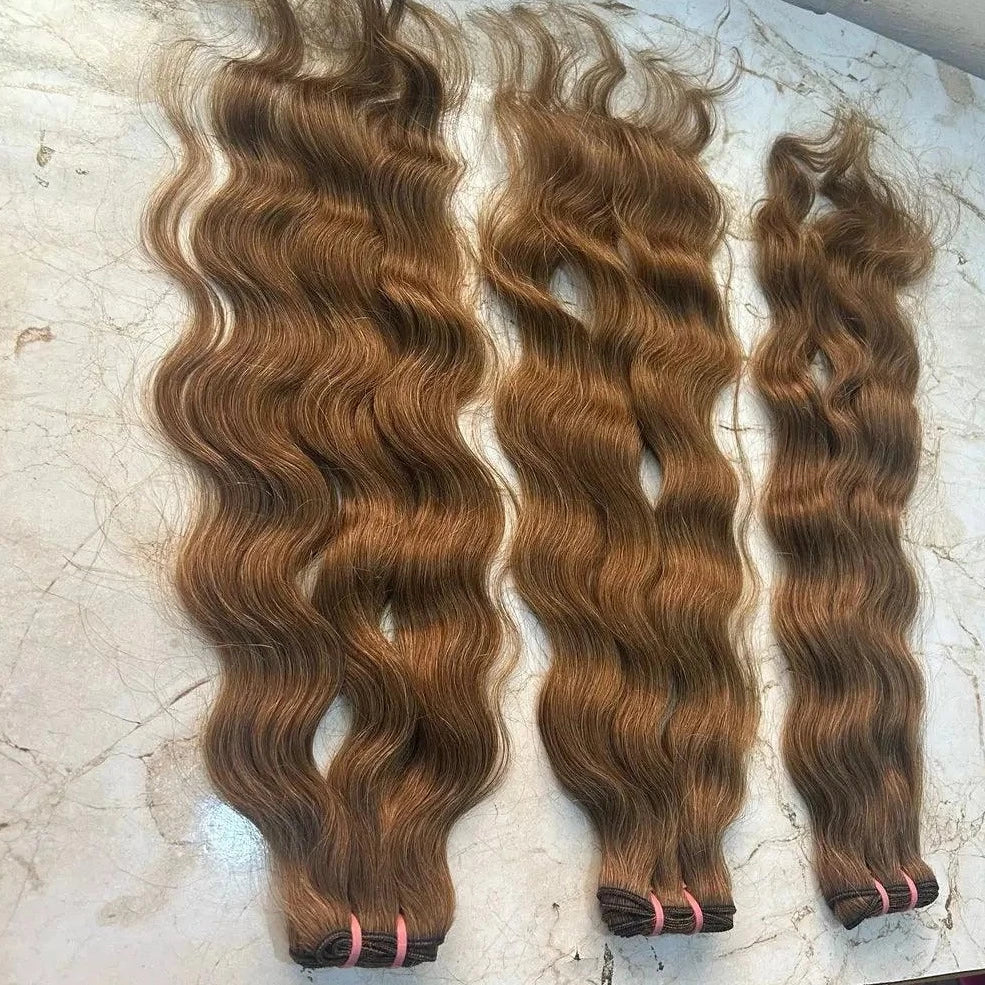 Real Honey Brown Human Hair Bundles - Image #1